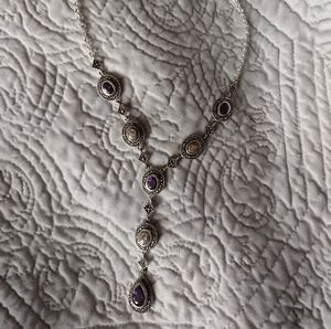 purple and opal stone necklace